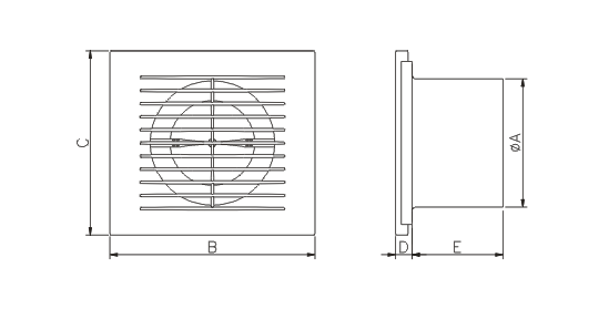 Dimensiuni ventilator casnic Dospel Look