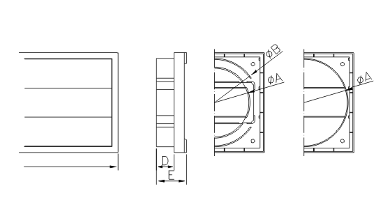 Dimensiuni grila ventilatie Dospel KRZ 100/125