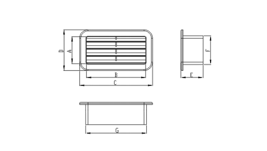 Dimensiuni grila ventilatie Dospel KZP 110x55