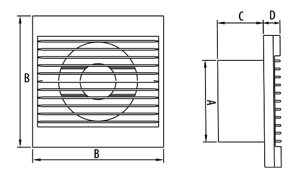 Dimensiuni ventilator casnic Dospel Zefir