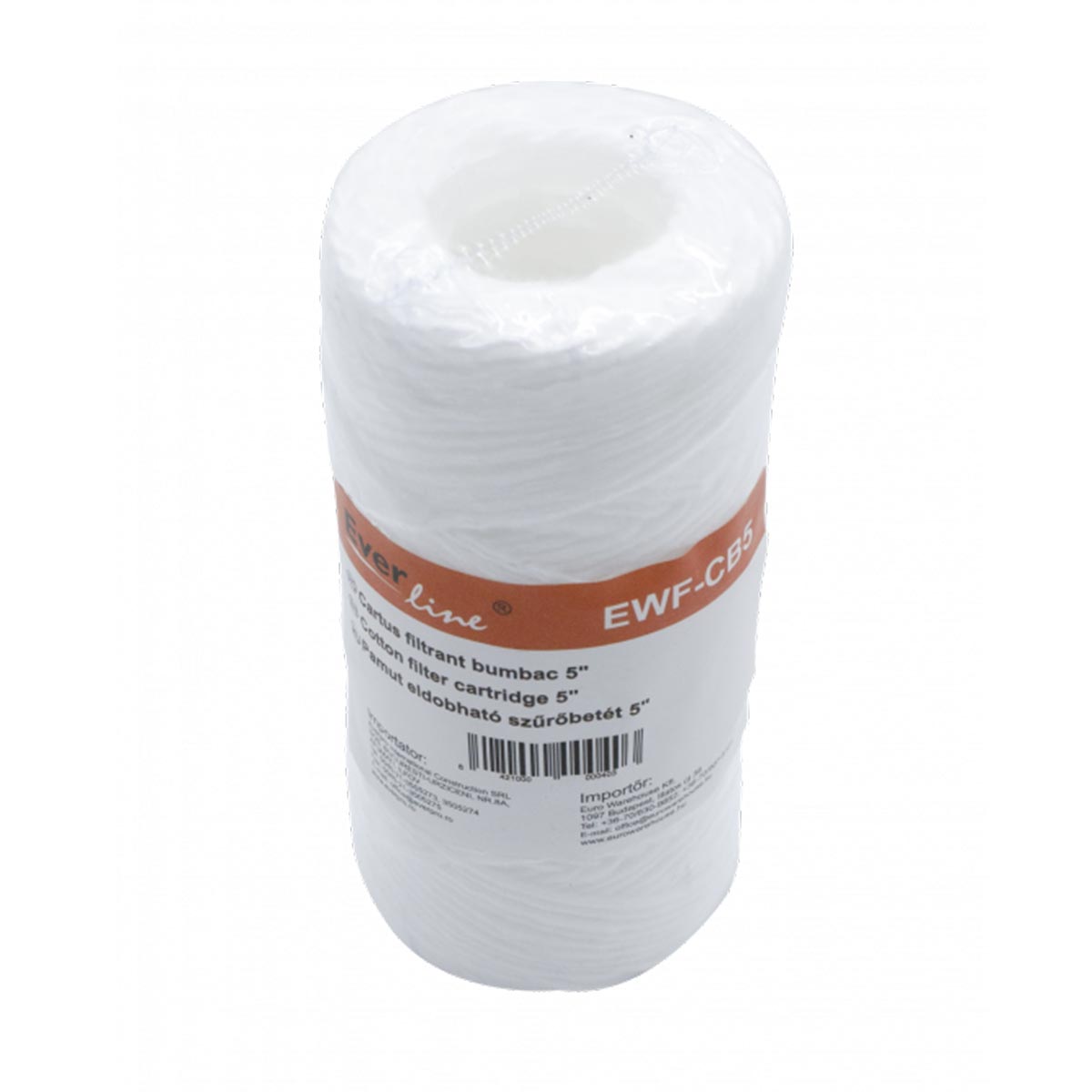 Cartus filtrant din bumbac, lungime 5" Everline, EWF-CB5 - Prompt Service