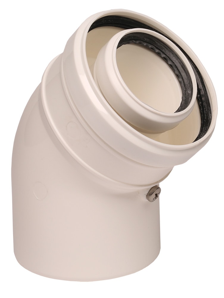 Cot prelungire centrala termica condensare ATI 45 grade, PP/PP, diametru 60 / 100, WBPP61045 - Prompt Service