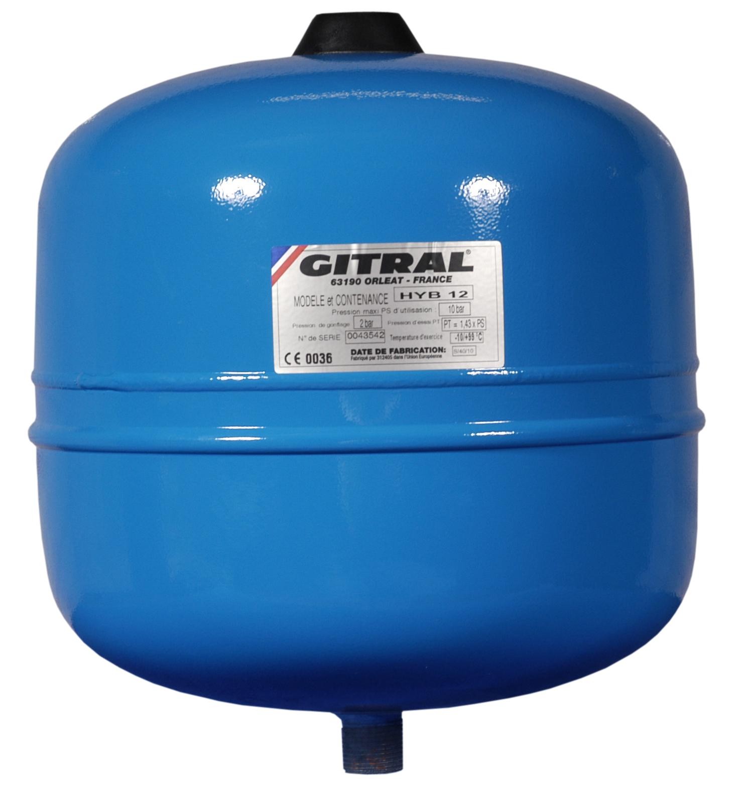 Vas de expansiune 5 litri Gitral HYB5, membrana fixa, 10 bar - Prompt Service