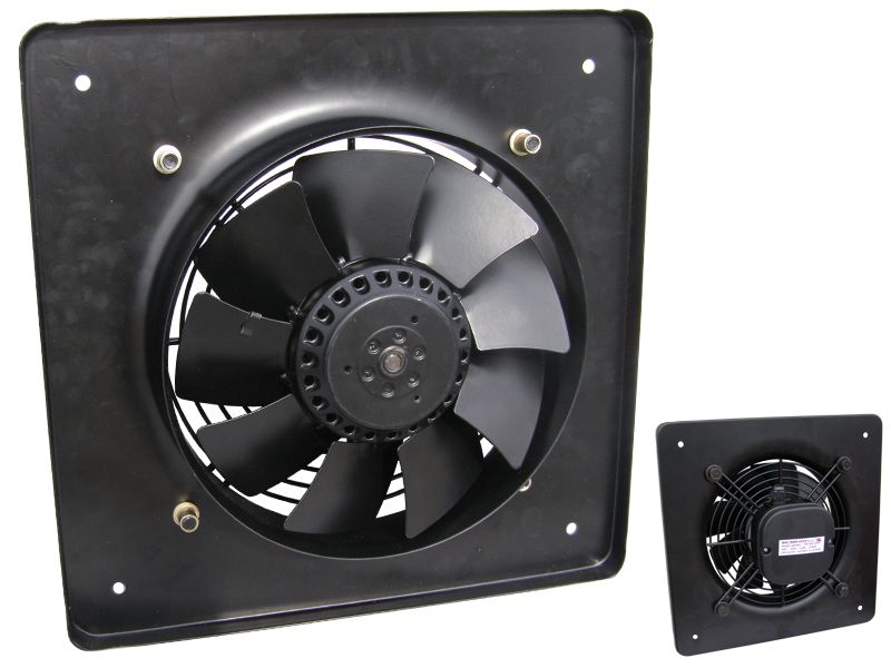 Ventilator axial cu placa patrata YWF-B4E-450S, diametru 450 mm, 220V, aport aer proaspat din exterior in interior