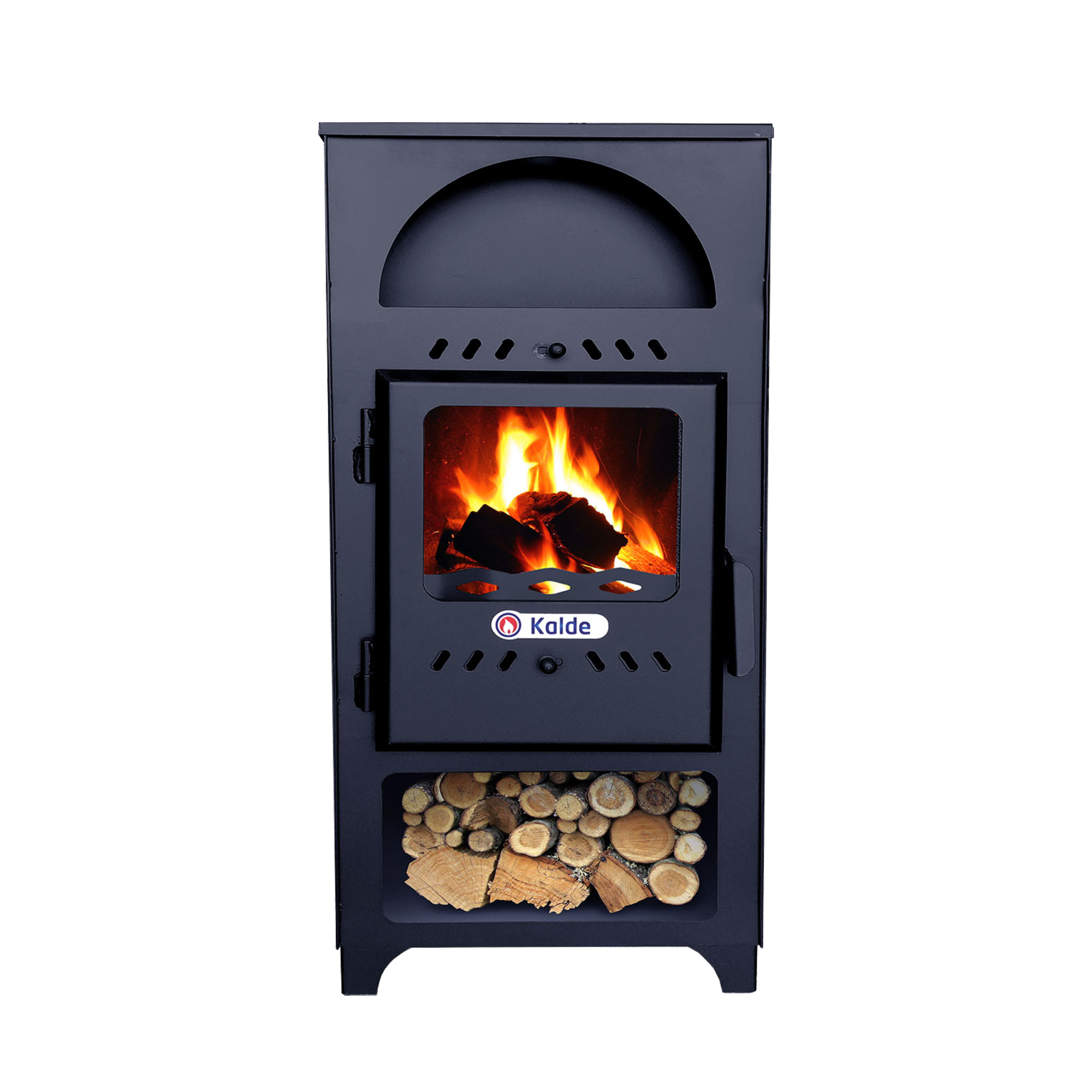 Soba (semineu) pe lemne si brichete, patrat, 7 kW, Kalde - Prompt Service