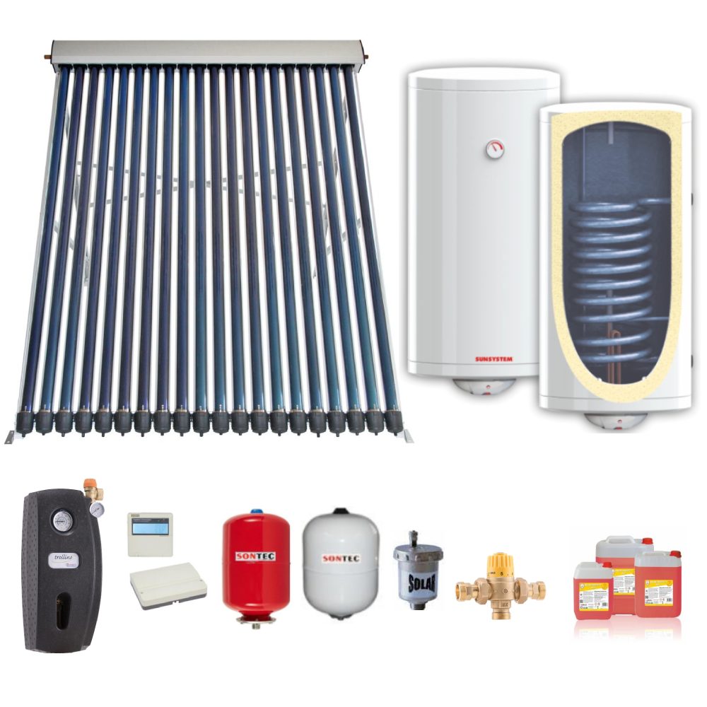 Pachet solar cu panou vidat Sontec pentru 3 – 4  persoane