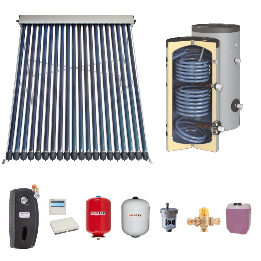 Pachet solar cu panou vidat Sontec pentru 5 – 6   persoane