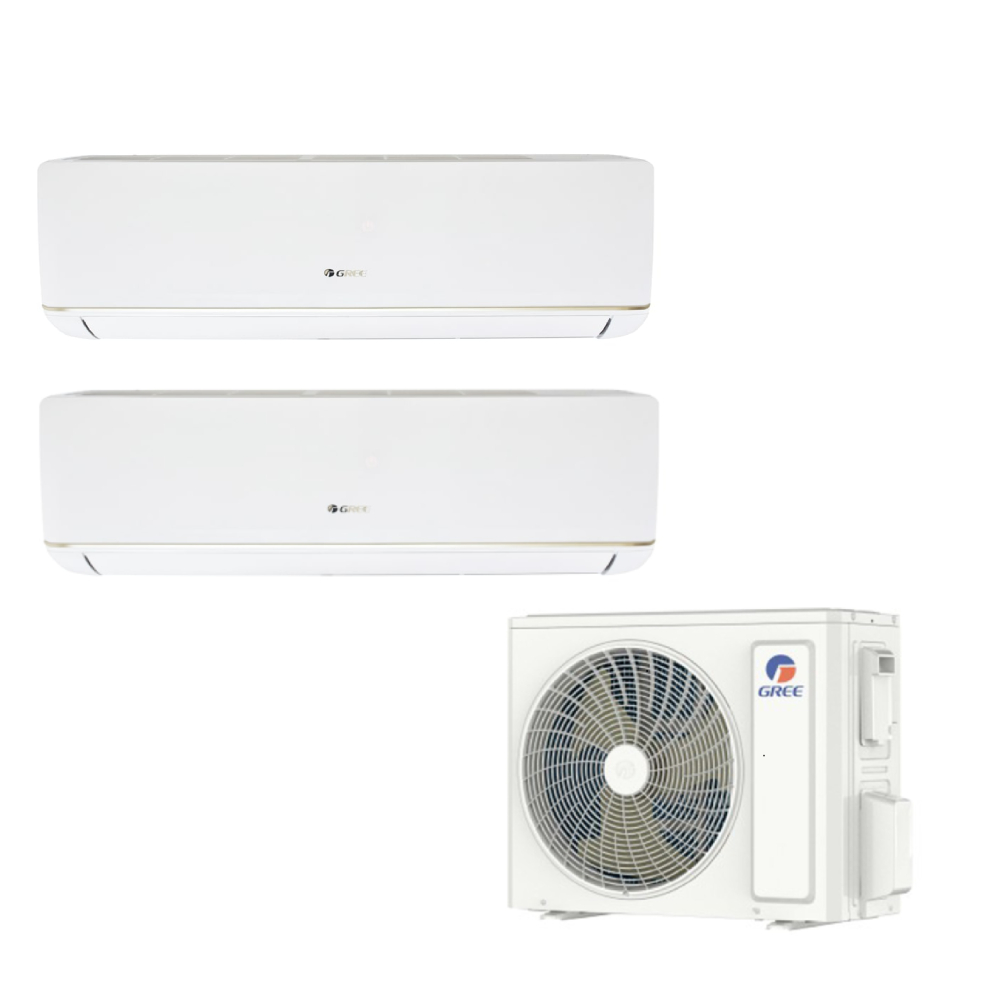 Pachet aer conditionat multisplit GREE, unitate interna 1 x 9000 btu + unitate interna 1 x 12000 btu + unitate externa 24000 btu