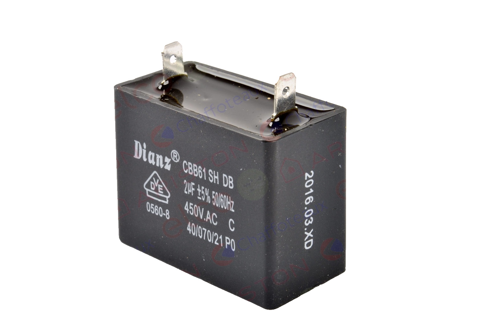 Condensator Motor Ventilator 2uf 450v pentru pompa de caldura Ariston NUOS PRIMO 100 cod piesa 65151958