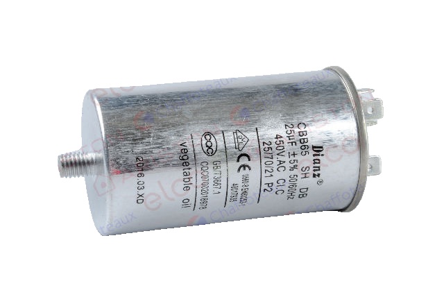 Compresor Condensator 25uf pentru pompa de caldura Ariston NUOS PLUS 250 SYS, NUOS PLUS WI-FI 200 cod piesa 65152732