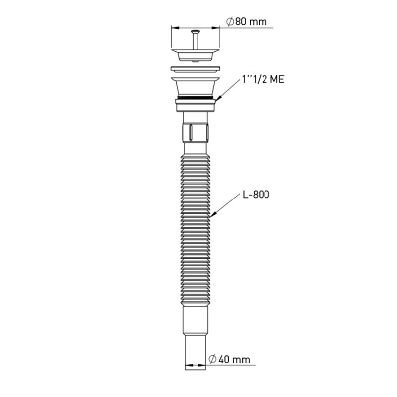 Sifon flexibil 1" 1/2, Wirquin Essentiel 30950189 - imagine 2