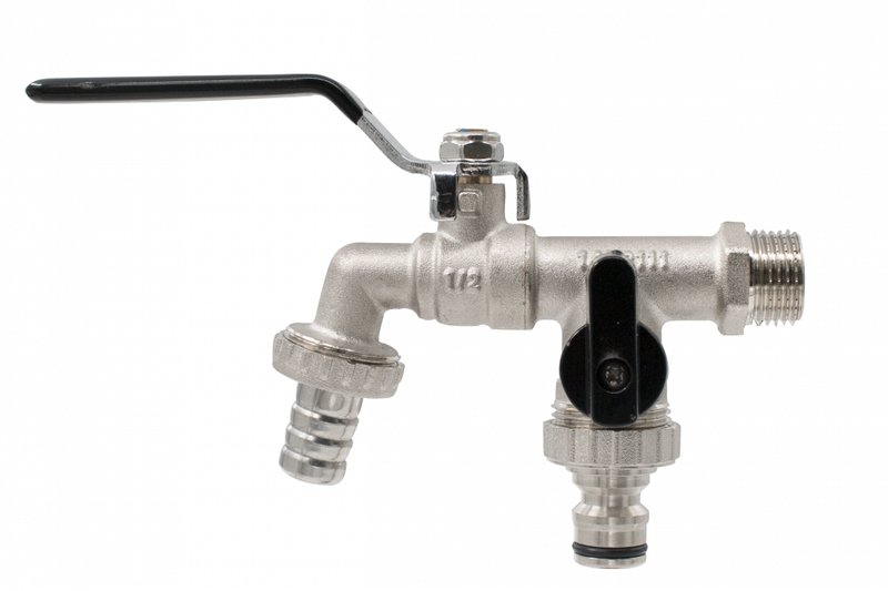 Robinet dublu serviciu cu doua iesiri, 1/2", Everline - imagine principală