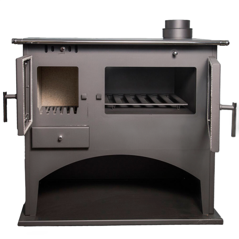 Soba pe lemn cu plita de gatit si cuptor, Victoria 05 Viki 10.5 kW, clasa A, gri grafit - imagine 2