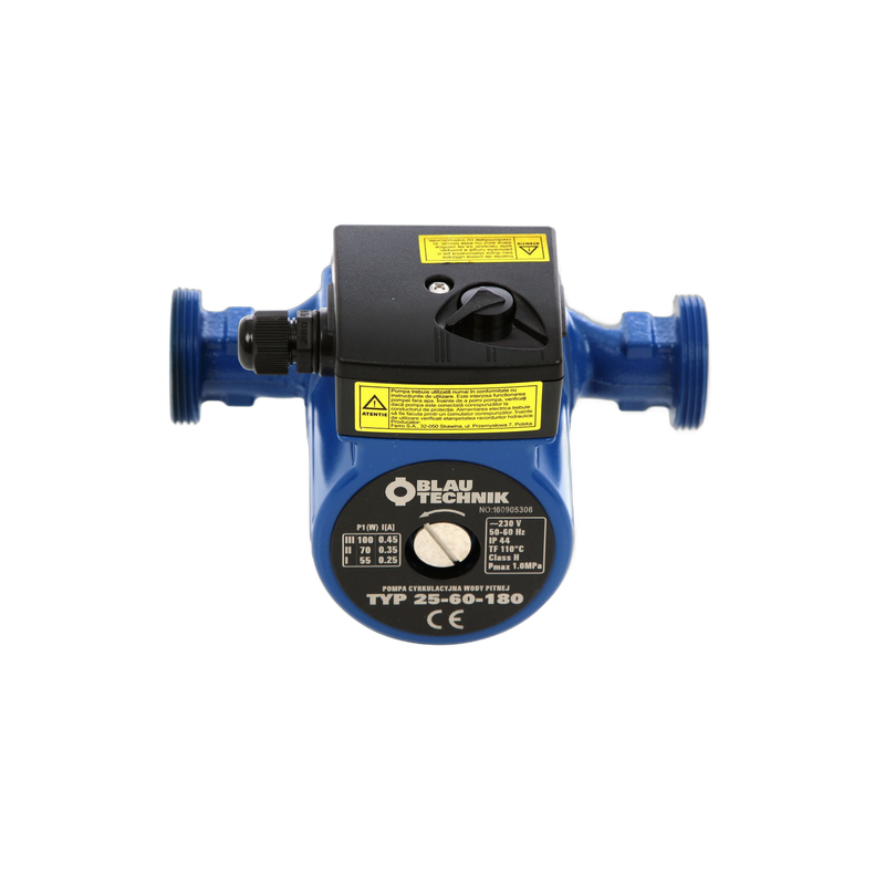 Pompa de circulatie apa potabila Blautechnik  25-60-180, racorduri incluse, inaltime maxima pompare 6 m - imagine 2