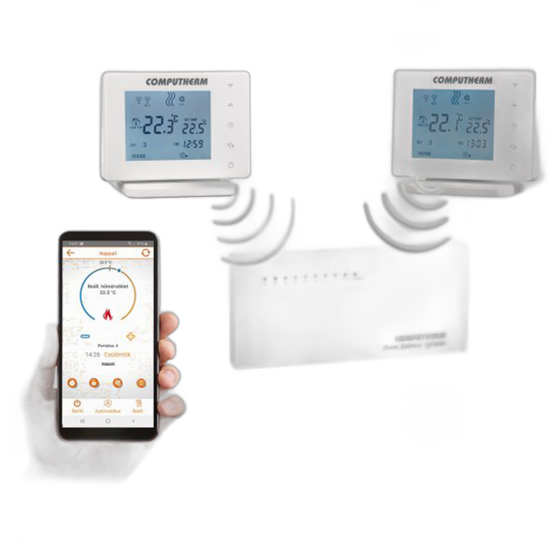 Termostat fara fir, multizona, Computherm E800RF, control WiFi - imagine 2