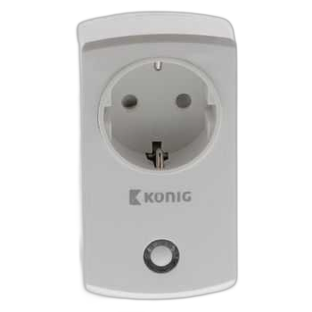 Priza inteligenta de alimentare ON/OFF, Schuko alb, Konig - imagine principală