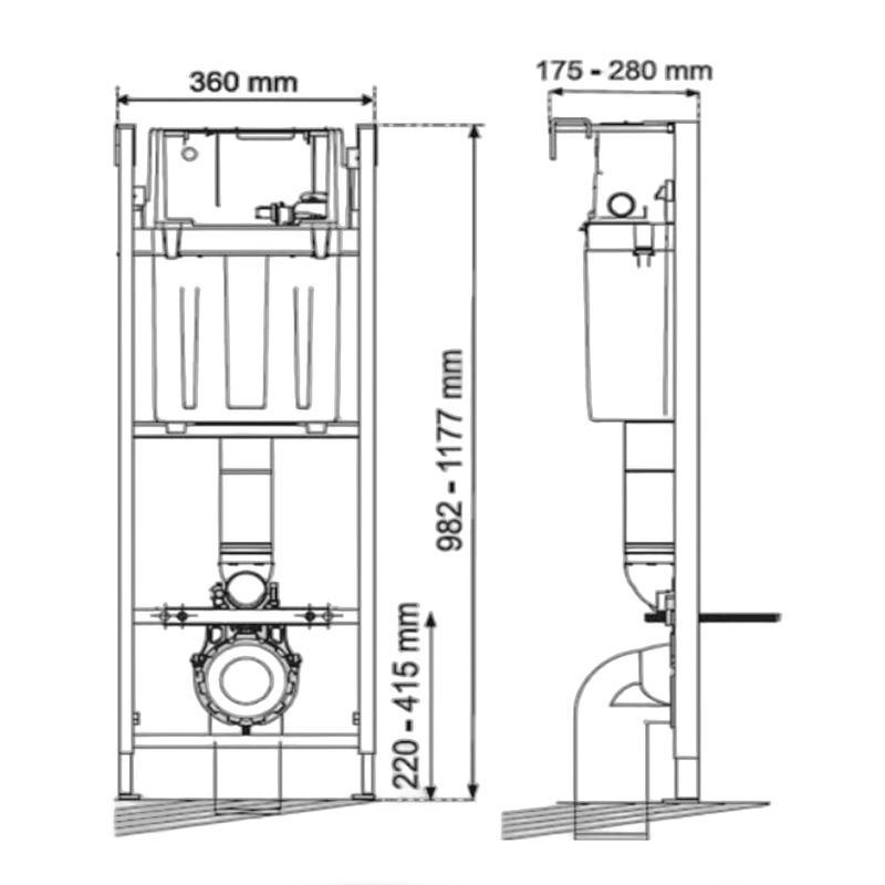 Set rezervor incastrat WC, robinet flotor, racord evacuare, Wirquin Initio Esentie - imagine 2