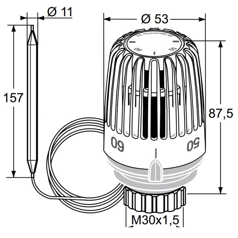 Cap termostatic K tub capilar 2m 40-70 gr. Heim 6602-00.500
