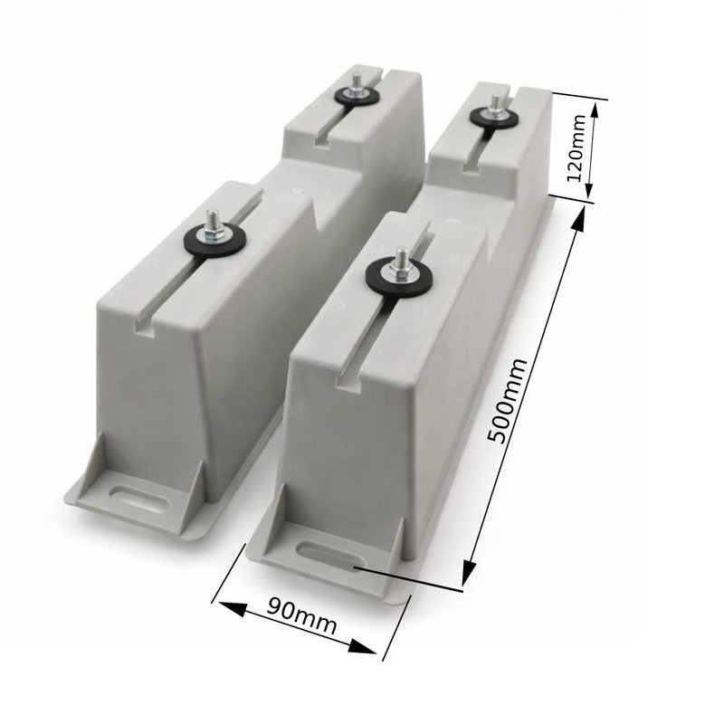 Consola pardoseala ABS pentru AC, 500x90x120 mm  (setul contine 2 suporti) - schita