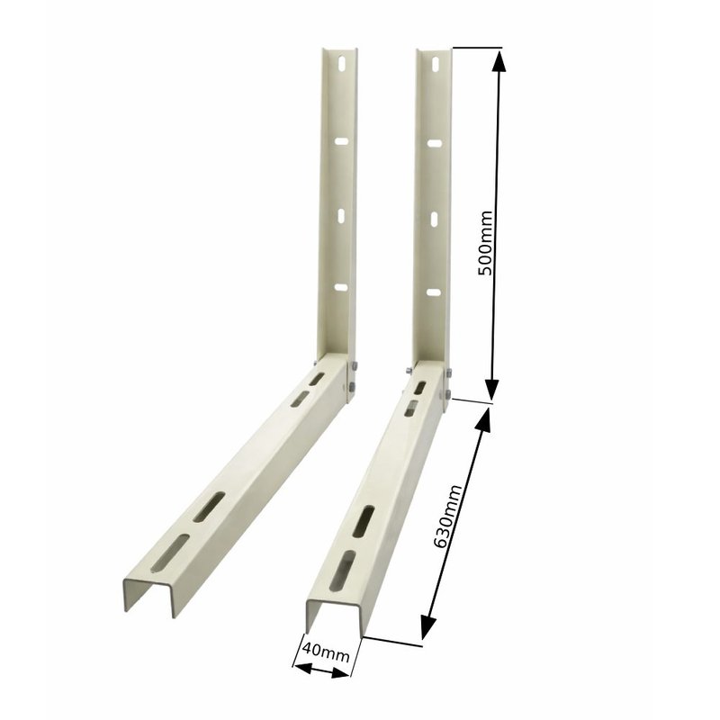 Set console AC rabatibile metal albe 500 x 630   (setul contine 2 brate) -schita