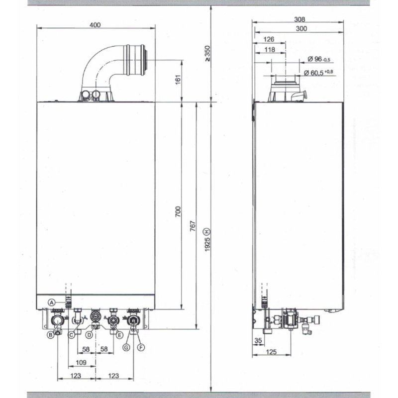 Centrala termica in condensare Viessmann Vitodens 050-W B0KA 25 kW, modul WiFi incorporat - imagine 5